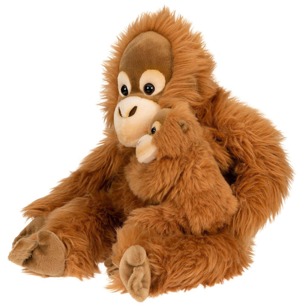 Orang-oetan met baby knuffel