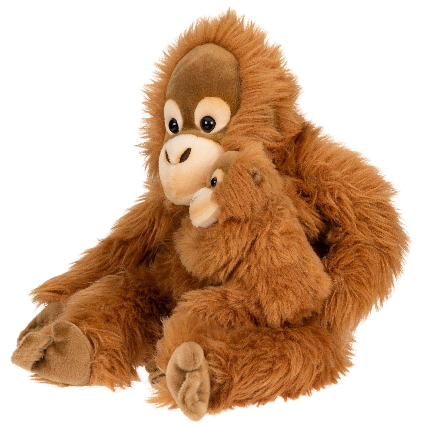 Orang-oetan met baby knuffel