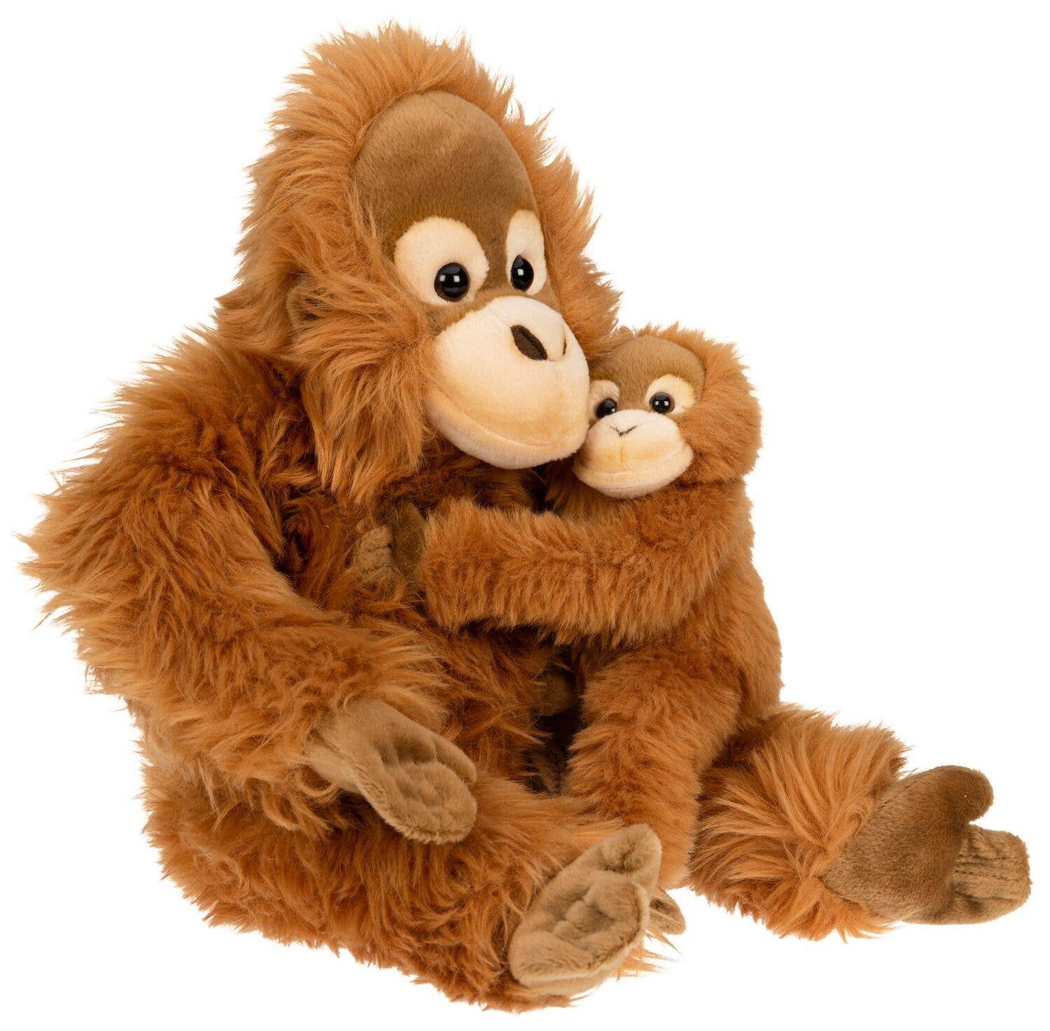 Orang-oetan met baby knuffel