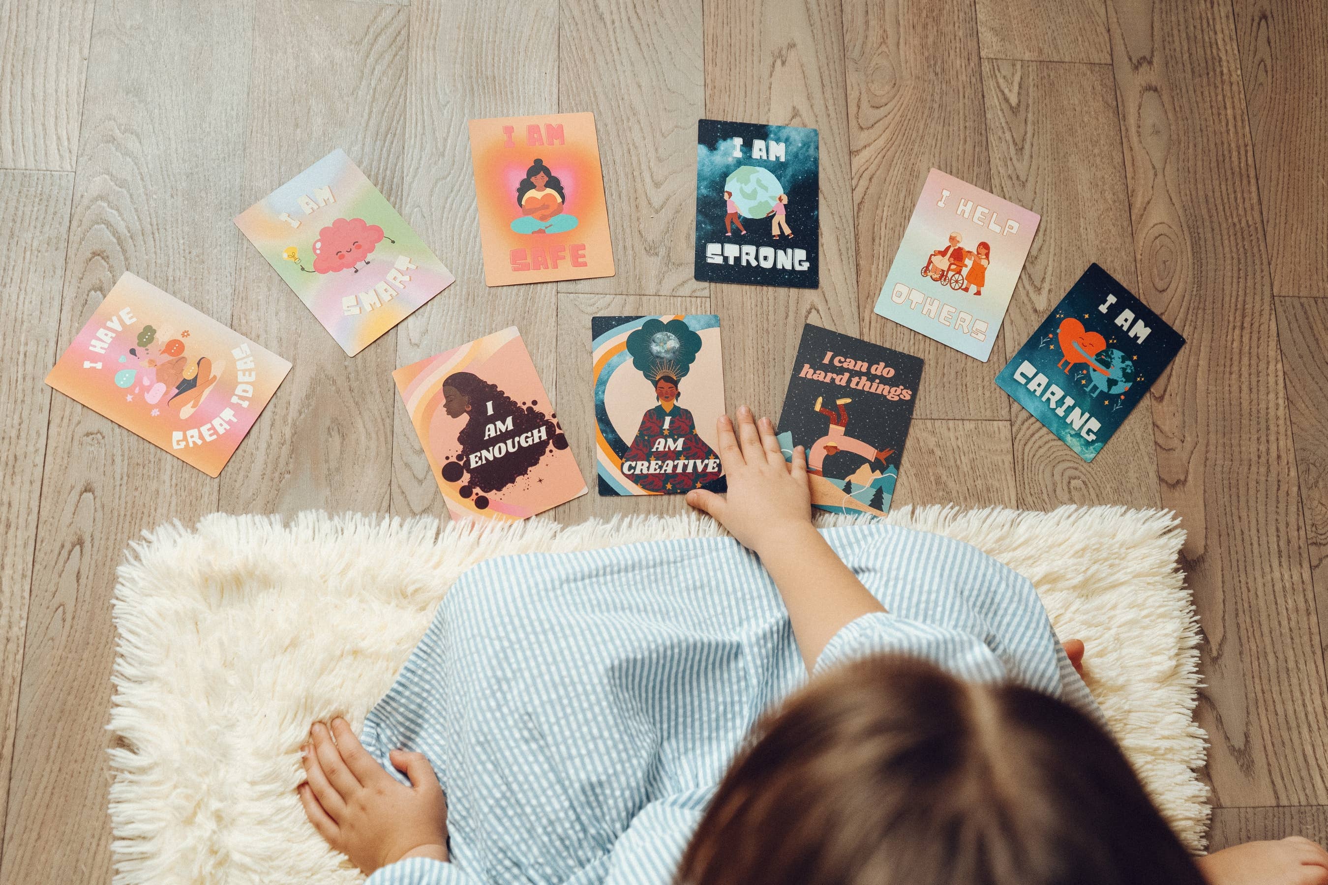 Positieve affirmatiekaarten voor kinderen