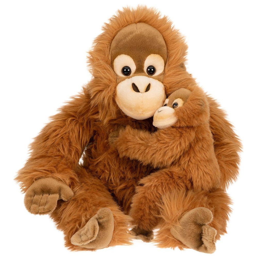 Orang-oetan met baby knuffel